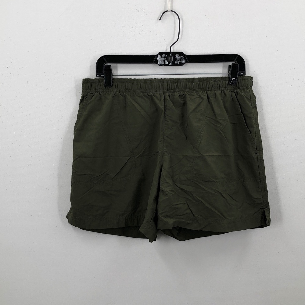 Columbia Womens Green Elastic Waist Slash Pockets Pull On Hiking Shorts Medium